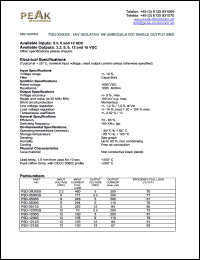 PSD-0505S datasheet: Input voltage:5V, output voltage 5V (200mA), 1KV isolated 1W unregulated single output PSD-0505S