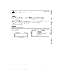 100371FMQB datasheet: Low Power Triple 4-Input Multiplexer with Enable 100371FMQB