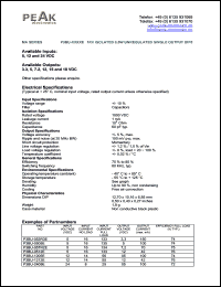 P3BU-2405E datasheet: Input voltage:24V, output voltage 5V (100mA), 1KV isolated 0.5W unregulated single output P3BU-2405E