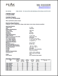 P3BU-0505E datasheet: Input voltage:5V, output voltage 5V (100mA), 1KV isolated 0.5W unregulated single output P3BU-0505E