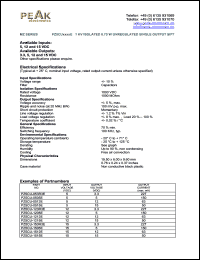 PZ5CU-1212E datasheet: Input voltage:12V, output voltage 12V (63mA), 1KV isolated 0.75W unregulated single output PZ5CU-1212E