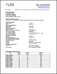 PZ5CU-053R3E datasheet: Input voltage:5V, output voltage 3.3V (227mA), 1KV isolated 0.75W unregulated single output PZ5CU-053R3E