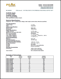 PZ5LU-1212E datasheet: Input voltage:12V, output voltage 12V (63mA), 3KV isolated 0.75W unregulated single output PZ5LU-1212E