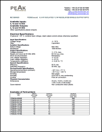 PZ8GG-1515E datasheet: Input voltage:15V, output voltage 15V (100mA), 0.5KV isolated 1.5W regulated single output PZ8GG-1515E