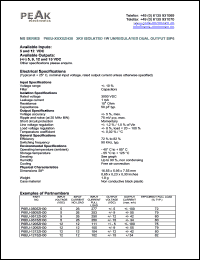 P6EU-1215ZH30 datasheet: Input voltage:12V, output voltage +/-15V (+/-34mA), 3KV isolated 1W unregulated dual output P6EU-1215ZH30