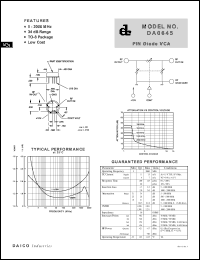 DA0645 datasheet: 5-2000MHz PIN diode VCA DA0645