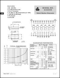 DA0996 datasheet: 400MHz GaAs 6 section attenuator DA0996