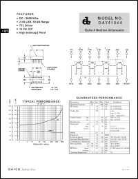 DAT41944 datasheet: 2000MHz GaAs 4 section attenuator DAT41944