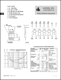 DAT58019 datasheet: 10-1000MHz GaAs 5 section attenuator DAT58019