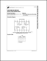 JM38510/00104BD datasheet: Quad 2-Input NAND Gate JM38510/00104BD