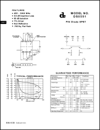 DS0551 datasheet: 400-2000MHz PIN diode SPST DS0551
