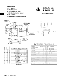 DSW16186 datasheet: 8-12GHz PIN diode SPST DSW16186