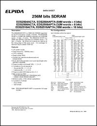 EDS2516ACTA-75 datasheet: 256M; 133MHz SDRAM EDS2516ACTA-75