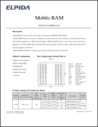 EDL1216BASA-75-E datasheet: 128M; 133MHz DDR SDRAM SO-DIMM EDL1216BASA-75-E