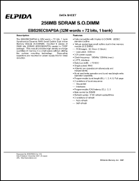 EBS25EC8APSA-80L datasheet: 256M; 100MHz SDRAM SO-DIMM EBS25EC8APSA-80L