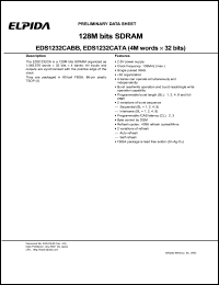 EDS1232CATA-75L datasheet: 256M; 133MHz SDRAM micro-DIMM EDS1232CATA-75L