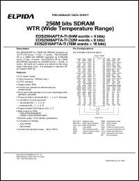 EDS2504APTA-7ATI datasheet: 256M; 133MHz SDRAM (WTR) EDS2504APTA-7ATI