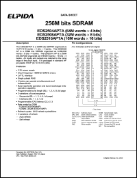EDS2516APTA-7AL datasheet: 512M; 133MHz SDRAM EDS2516APTA-7AL