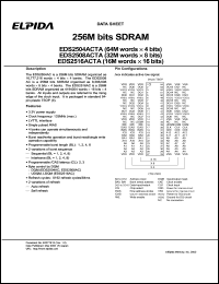 EDS2504ACTA-7A datasheet: 256M; 133MHz SDRAM EDS2504ACTA-7A