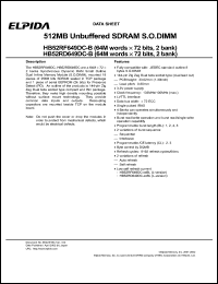 HB52RF649DC-A6B datasheet: 256M; 100MHz unbuffered SDRAM SO-DIMM HB52RF649DC-A6B