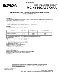 MC-4516CA727XFA-A75 datasheet: 16M; 133MHz synchronous dynamic RAM module MC-4516CA727XFA-A75