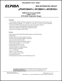 PD45128841G5-A75I-9JF datasheet: 16M; 133MHz 64-bit synchronous dynamic RAM module PD45128841G5-A75I-9JF