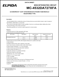 MC-4532DA727XFA-A75 datasheet: 32M; 133MHz synchronous dynamic RAM module MC-4532DA727XFA-A75