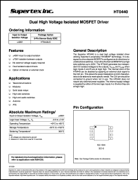 HT0440LG datasheet: 400V dual high voltage isolated MOSFET driver HT0440LG