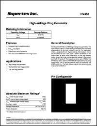 HV450WG datasheet: 220V high volatge ring generator HV450WG