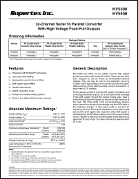 HV5408PG datasheet: 90V 32-channel serial to parallel converter with high voltage push-pull outputs HV5408PG