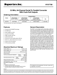 RBHV57708DG datasheet: 32MHz 64-channel serial to parallel converter with push-pull outputs RBHV57708DG