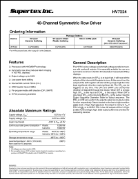 HV7224X datasheet: 260V, 40-channel symmetric row driver HV7224X