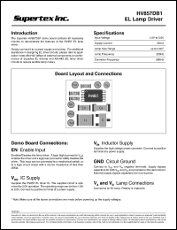 HV857DB1 datasheet: 1.8-5.0V EL lamp driver HV857DB1