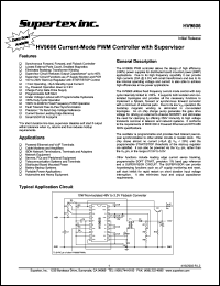 HV9606X datasheet: 250V current mode PWM controller with supervisor HV9606X
