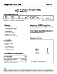 LND150N3 datasheet: 500V N-channel depletion-mode MOSFET LND150N3