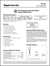 TN5325N3 datasheet: 400V N-channel enhancement-mode vertical DMOS FET TN5325N3