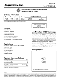 TP2424ND datasheet: 240V P-channel enhancement-mode vertical DMOS FET TP2424ND