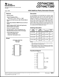 CD74AC280M96 datasheet:  9-BIT ODD/EVEN PARITY GENERATOR/CHECKER CD74AC280M96