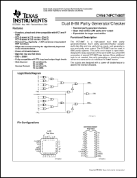 CY74FCT480BTQCT datasheet:  DUAL 8-BIT PARITY GENERATOR/CHECKER CY74FCT480BTQCT