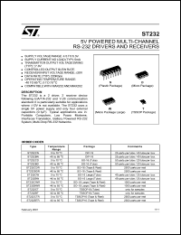 ST232CT datasheet: 5V powered multi-channel RS-232 drivers and receivers ST232CT