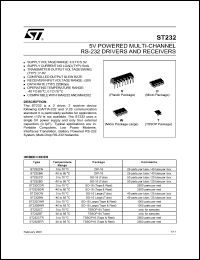 ST232BTR datasheet: 5V powered multi-channel RS-232 drivers and receivers ST232BTR