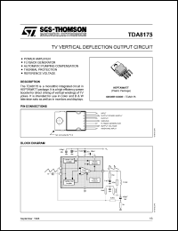 TDA8175 datasheet: TV vertical deflection output circuit TDA8175