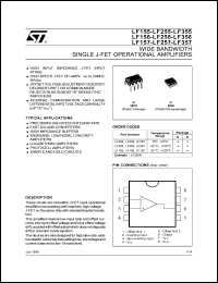LF357D datasheet: Wide bandwidth single J-TET operational amplifier LF357D