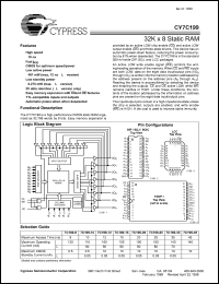 CY7C199-8VC datasheet: 32K x 8 static RAM CY7C199-8VC