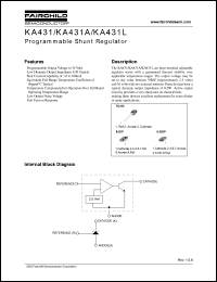 KA431 datasheet: Programmable shunt regulator, tolerance 2% KA431