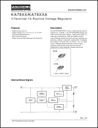 KA7805A datasheet: 3-terminal 1A positive voltage regulator, 5V +/-2% KA7805A