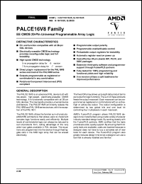 PALCE16V8H-10PC/4 datasheet: EE CMOS 20-Pin universal programmable array logic, 10ns PALCE16V8H-10PC/4