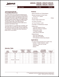 HIN232CB-T datasheet: +5V powered RS-232 transmitters/receivers HIN232CB-T