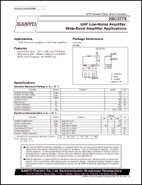 2SC3775 datasheet: NPN transistor for UHF low-noise amplifier, wide-band amplifier applications 2SC3775