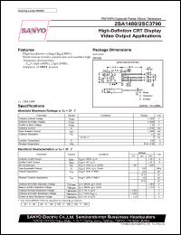 2SA1480 datasheet: PNP transistors for high-definiton CRT display video output applications 2SA1480